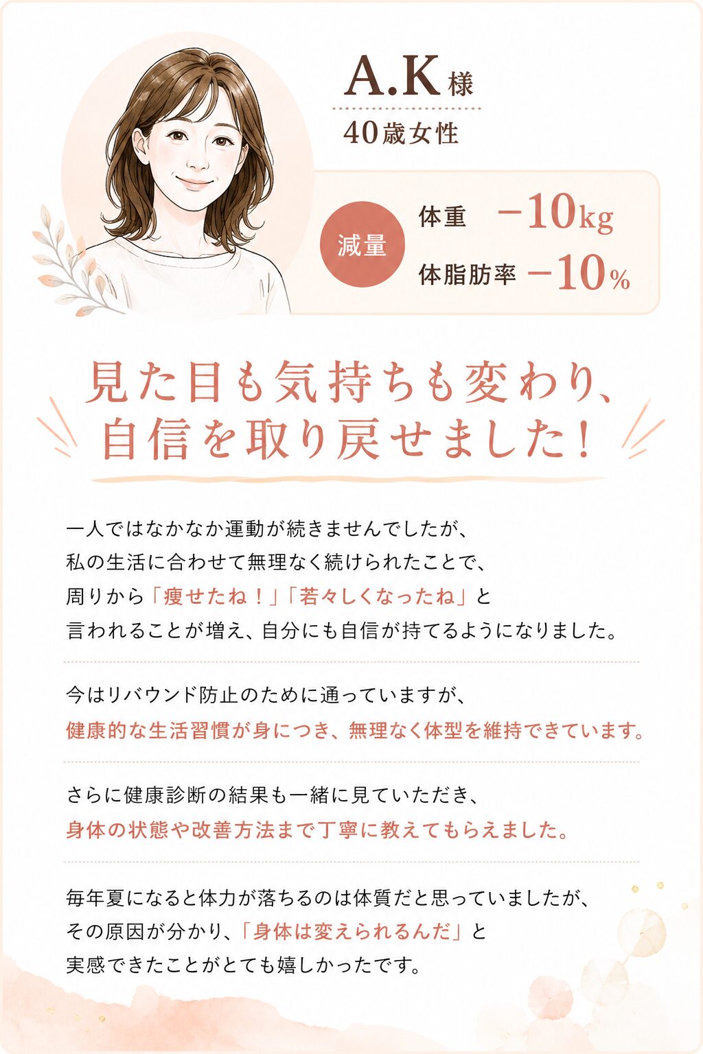 A.K様 40歳女性 お客様の声
