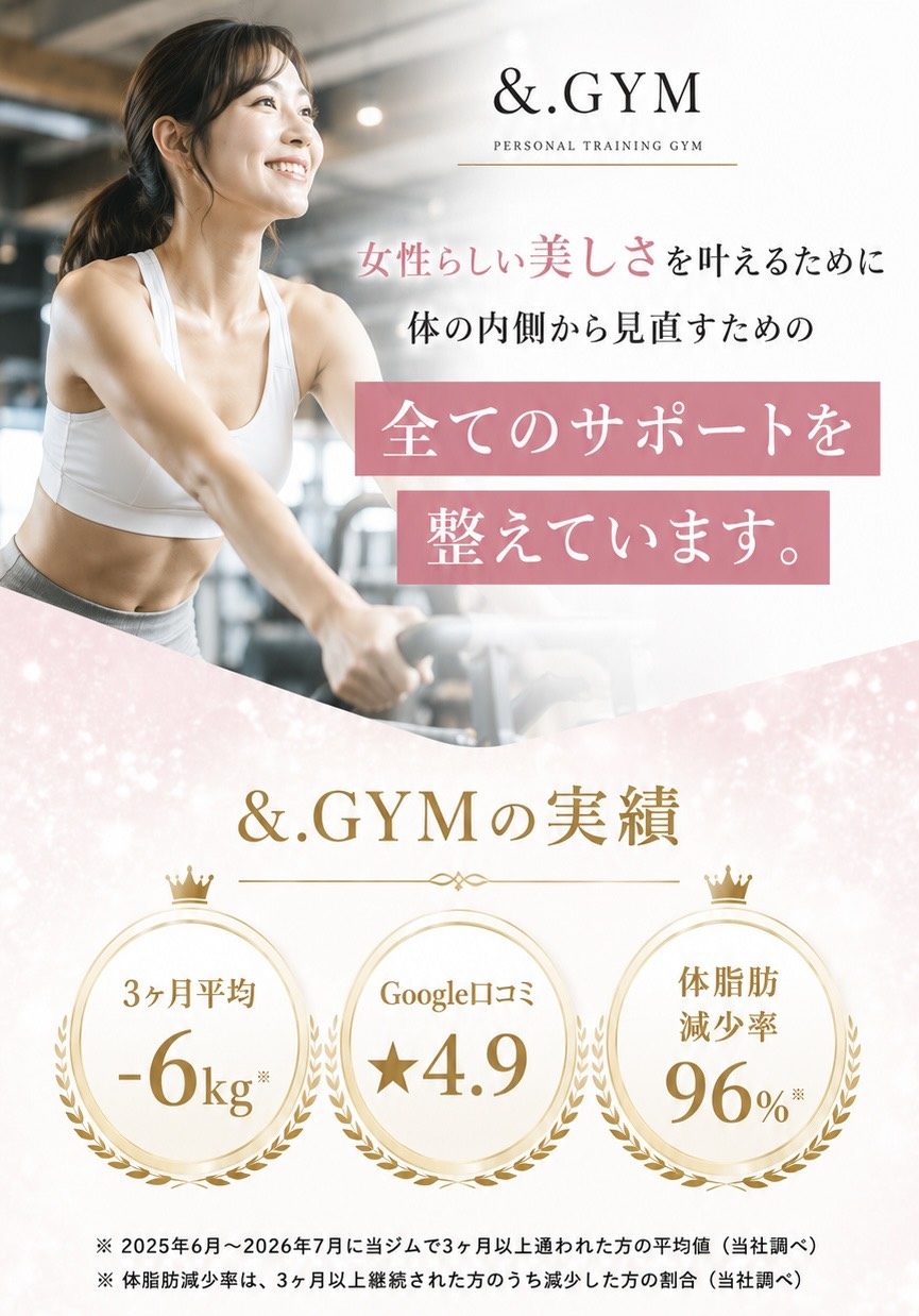 &.GYM 女性らしい美しさを叶えるための全てのサポート